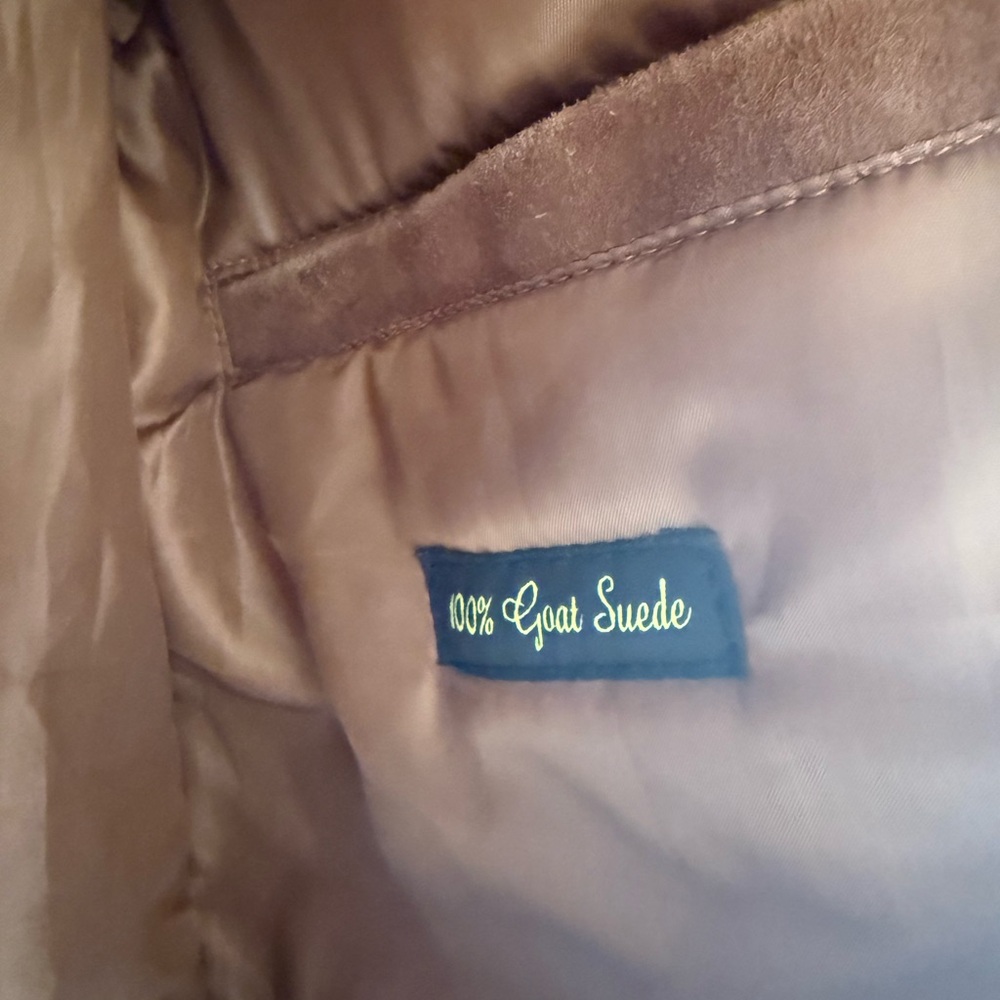 Oversized Brown Suede Jacket S - Picture 8 of 8